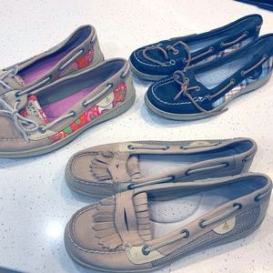 3 pair Sperry boat shoes
